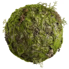 11" Artificial Moss Orb-Shaped Topiary -Green (pack of 4)