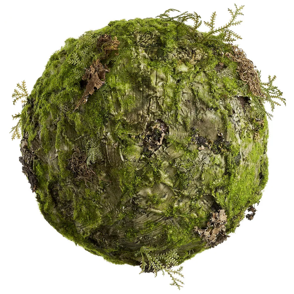 11" Artificial Moss Orb-Shaped Topiary -Green (pack of 4)
