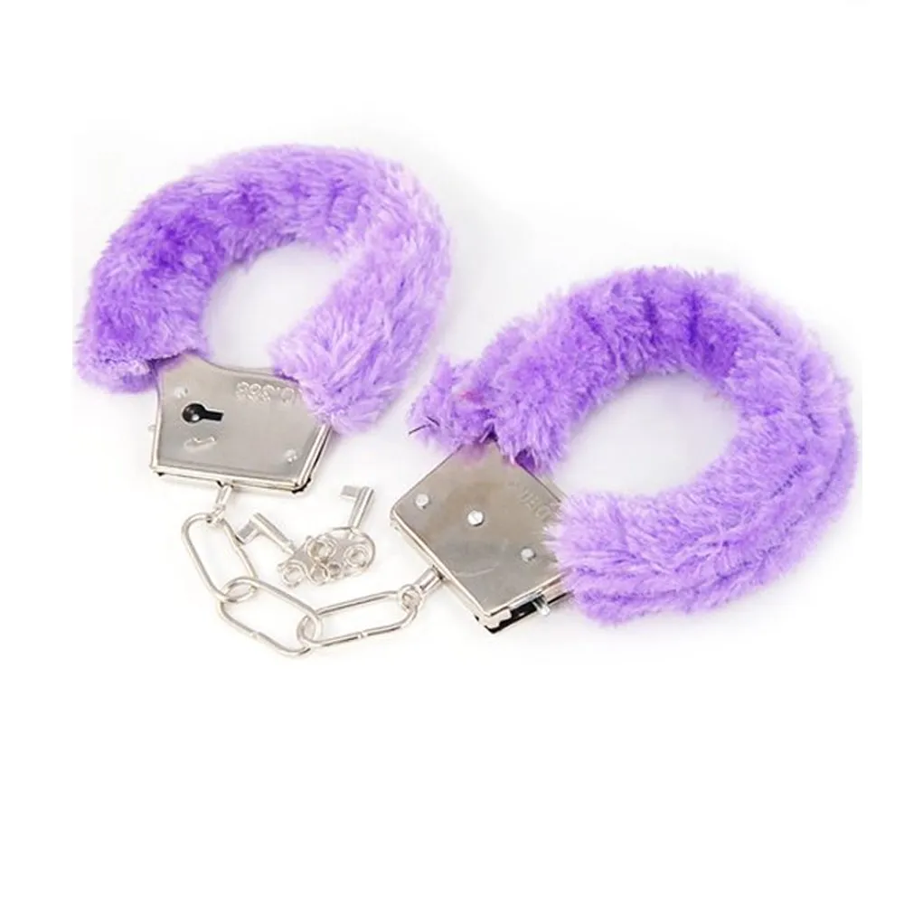 1PC Furry Fuzzy Costume Handcuffs Wrist Metal Soft Cuffs Hen Party Bachelorette