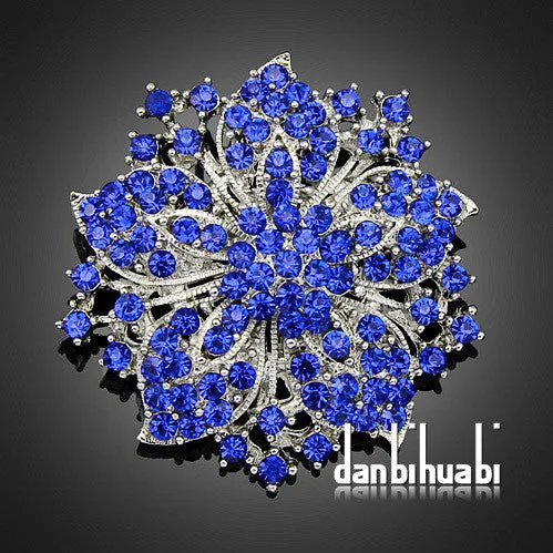 7 colors Vintage Style Black Rhinestone Crystal Diamante Party Brooch pins for women
