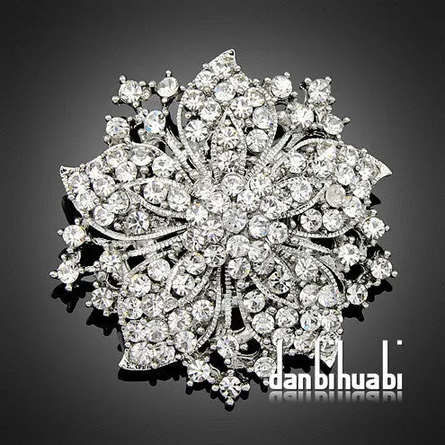 7 colors Vintage Style Black Rhinestone Crystal Diamante Party Brooch pins for women