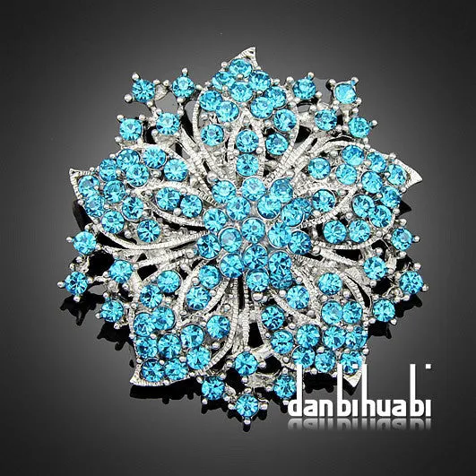 7 colors Vintage Style Black Rhinestone Crystal Diamante Party Brooch pins for women