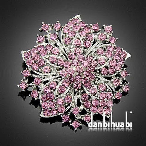 7 colors Vintage Style Black Rhinestone Crystal Diamante Party Brooch pins for women