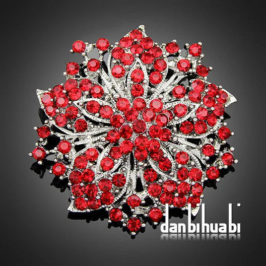 7 colors Vintage Style Black Rhinestone Crystal Diamante Party Brooch pins for women