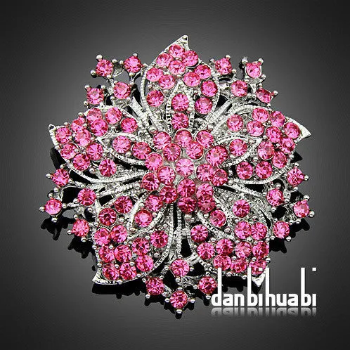 7 colors Vintage Style Black Rhinestone Crystal Diamante Party Brooch pins for women