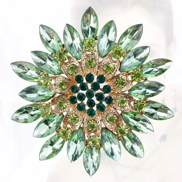 Beautiful Assorted Colors Crystal Daisy Flower Fashion Brooch Pins for Women