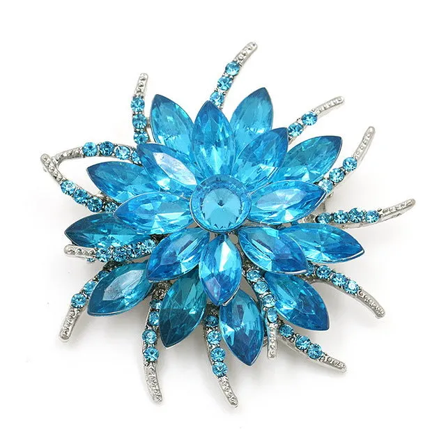 Beautiful Assorted Colors Crystal Daisy Flower Fashion Brooch Pins for Women