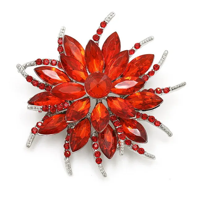 Beautiful Assorted Colors Crystal Daisy Flower Fashion Brooch Pins for Women