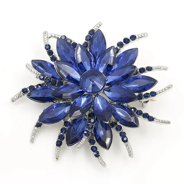 Beautiful Assorted Colors Crystal Daisy Flower Fashion Brooch Pins for Women