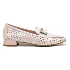 Bioeco Womens Loafer Shoe 6537 Metallic Pink Leather
