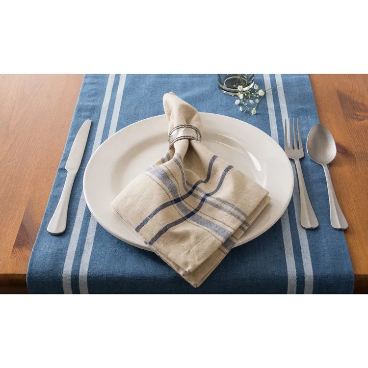 DII Blue Chambray French Stripe 72" x 14" Table Runner