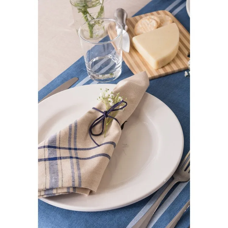 DII Blue Chambray French Stripe 72" x 14" Table Runner