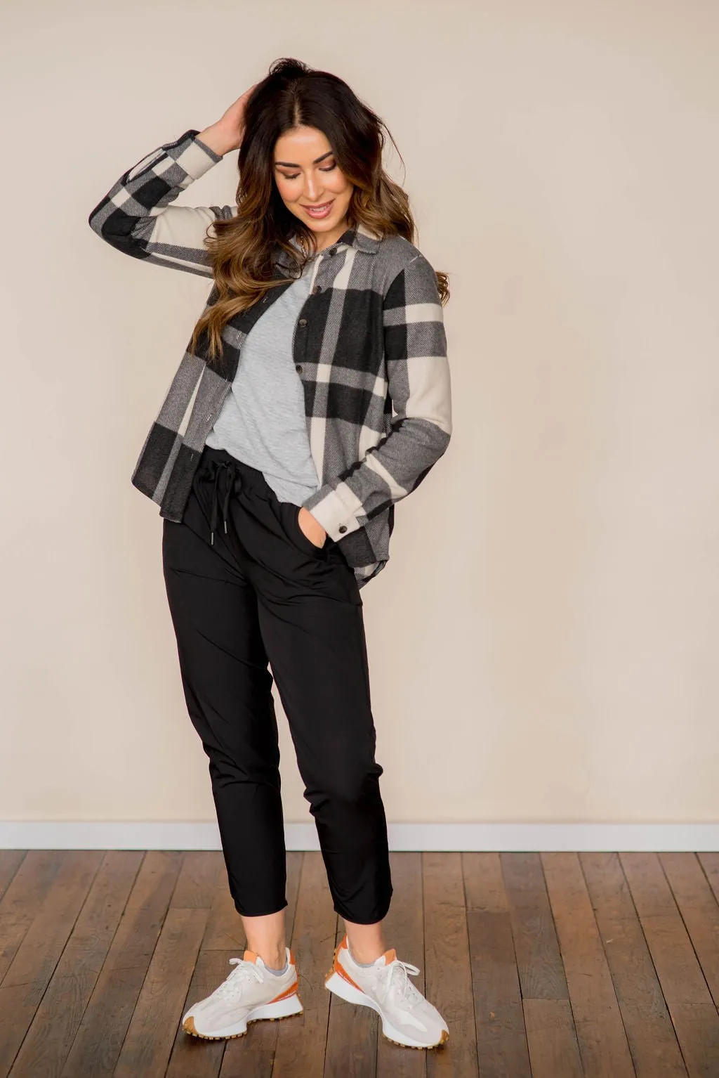 Festive Plaid Plush Button Up