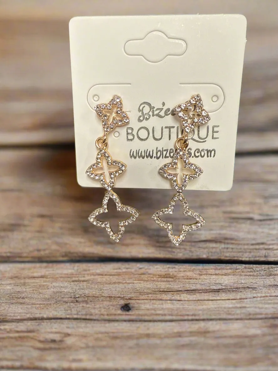 Gold Sparkling Earrings