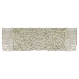 Handmade Cotton Woven Macrame Table Runner in White