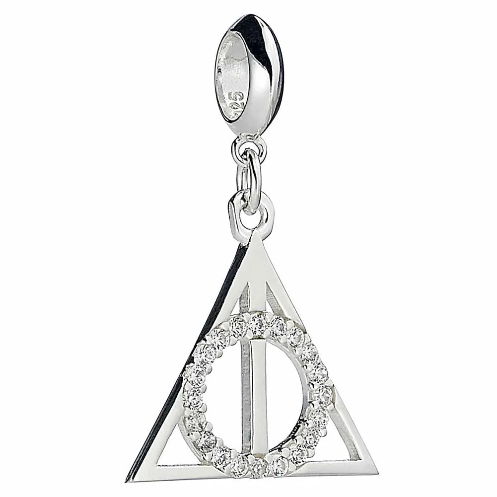 Harry Potter Sterling Silver Crystal Charm - Deathly Hallows