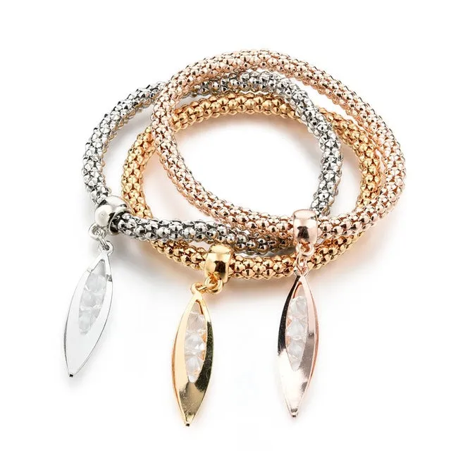 LongWay Vintage Designer Austrian Rhinestones Gold Color Tree of Life Charm Bracelets Popcorn Chain Jewelry For Women SBR160104