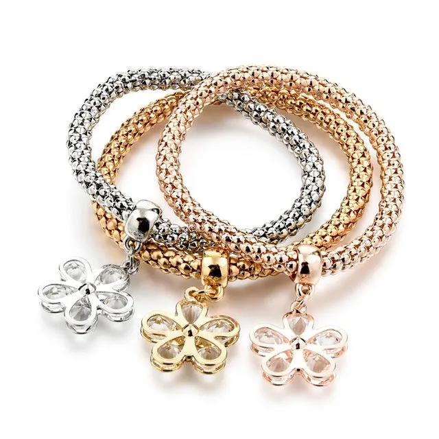 LongWay Vintage Designer Austrian Rhinestones Gold Color Tree of Life Charm Bracelets Popcorn Chain Jewelry For Women SBR160104