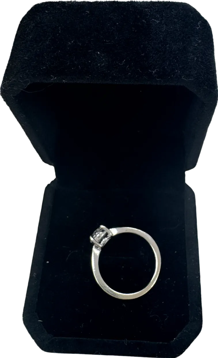 Pandora Metallic Sparkling Solitaire Ring Sz 54