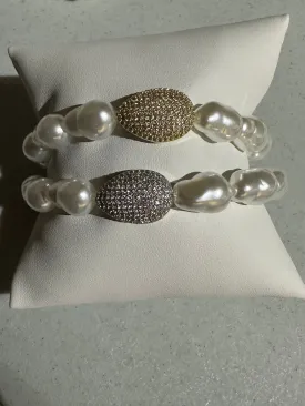 Pave Pearl Stretch Bracelet