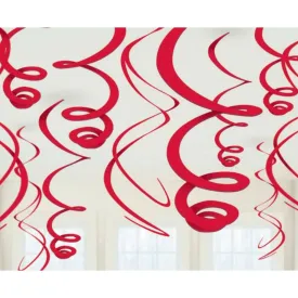 Plastic Swirl Decorations - Red