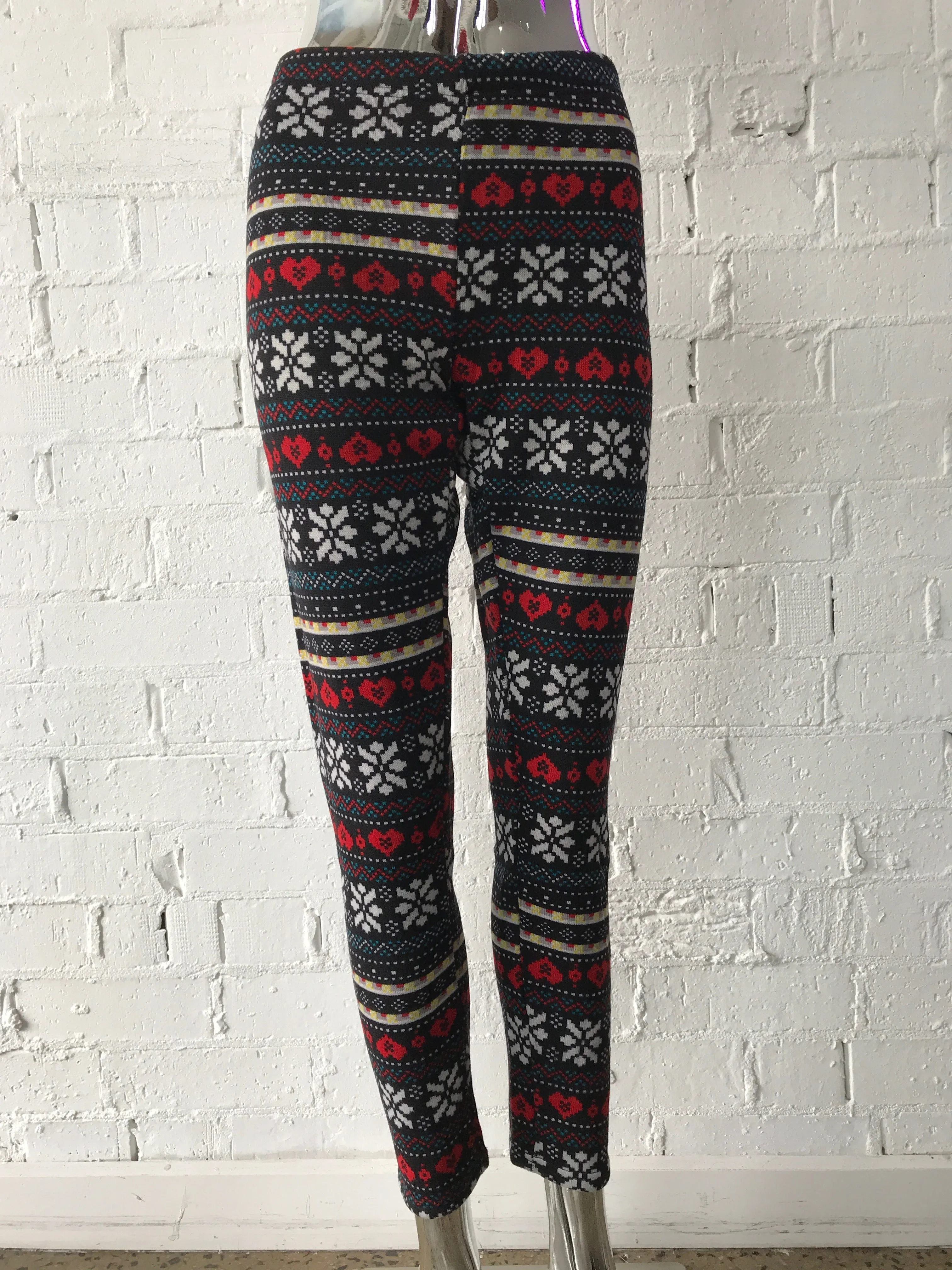 Printed Fur Lined Leggings