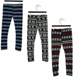Printed Fur Lined Leggings