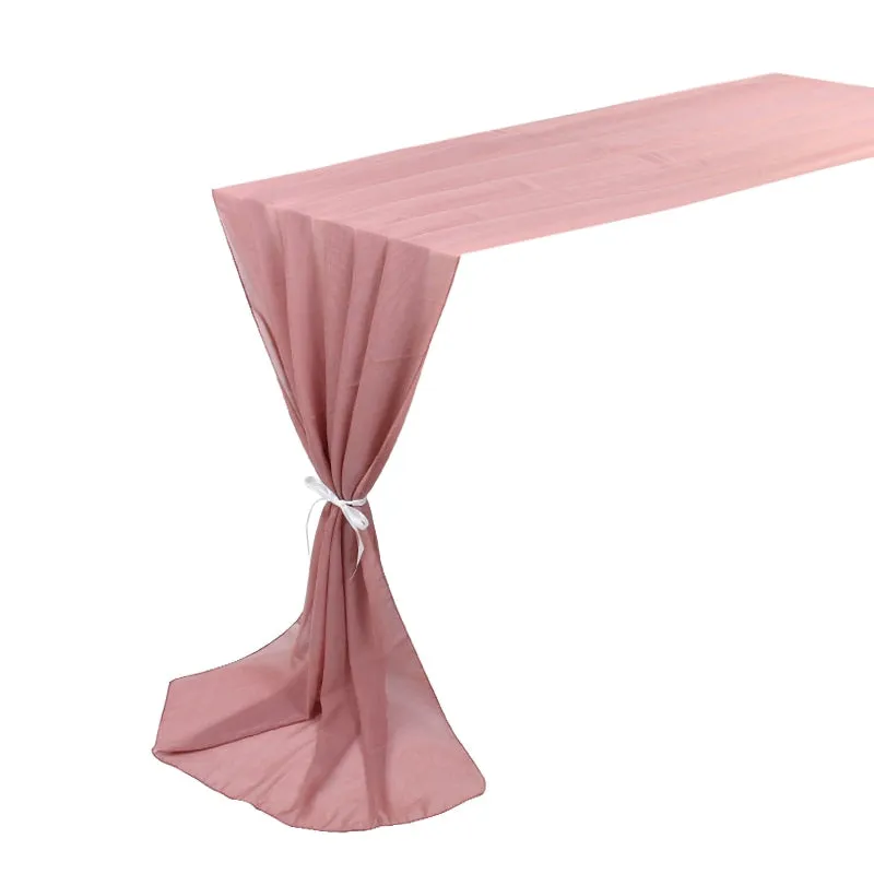 Sheer Chiffon Table Runners- Vintage Look - Wedding- Shower-Table Decor