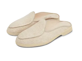 Stride Mule Loafers in Sand Linen Natural Sole