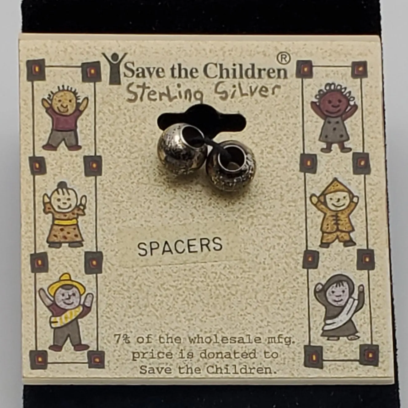 Two Vintage Sterling Silver Spacer Beads for Charm Bracelets
